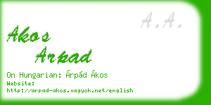 akos arpad business card